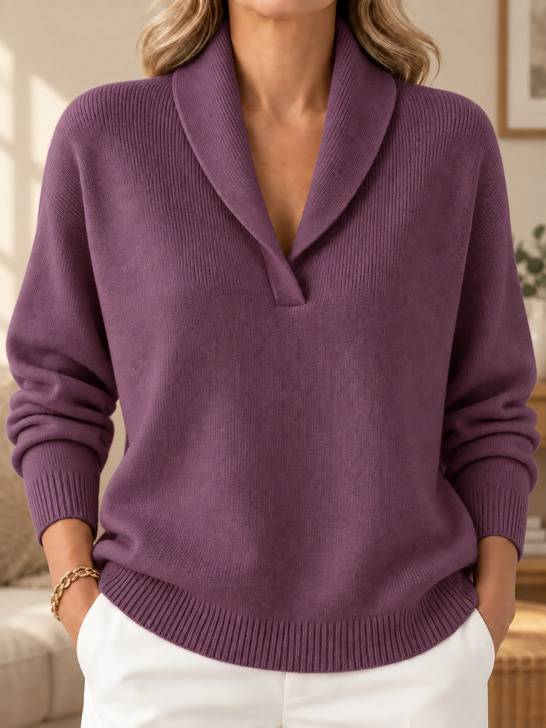 Mireia | Jersey de punto con cuello chal