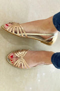 Sandalias doradas con textura de Valentina Montier, vista principal