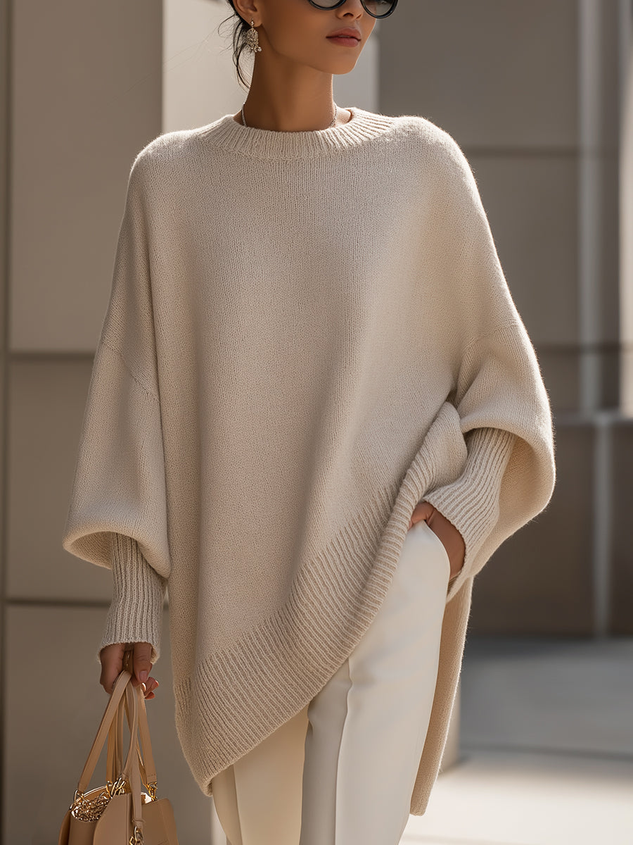 Margarita | Jersey poncho de corte oversize, color Negro, vista del producto, detalle del diseño