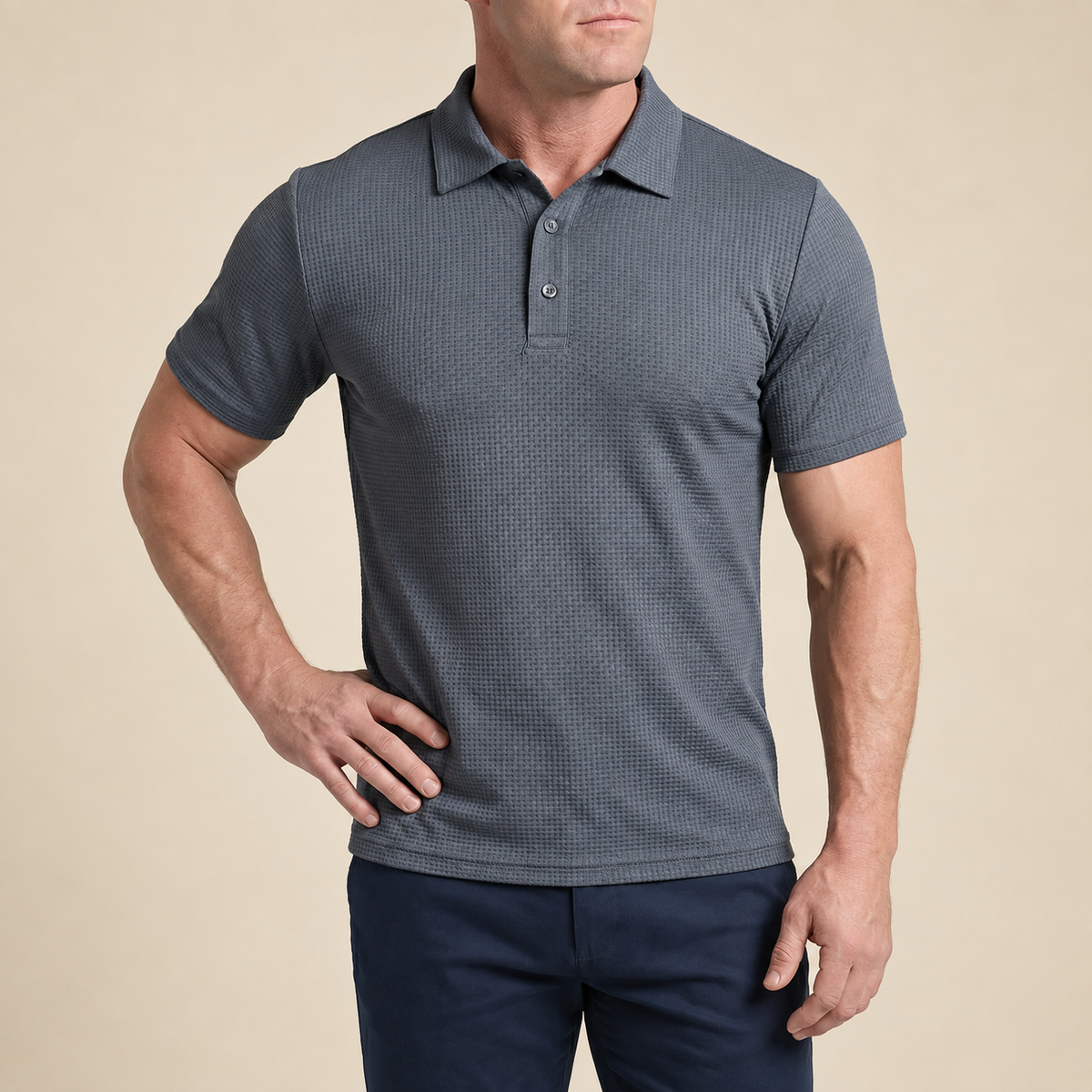 Polo texturizado de manga corta Mateo, vista alternativa