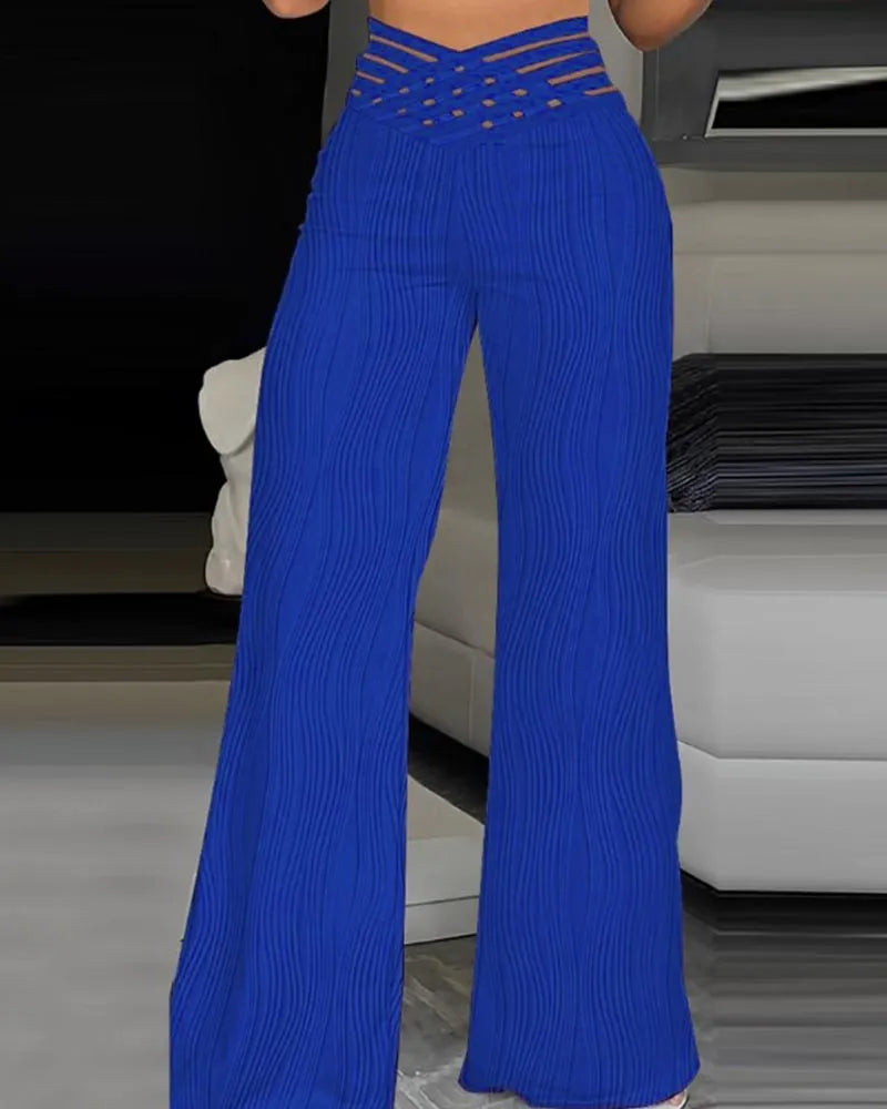 Pantalón ancho de cintura cruzada de Valentina Montier, vista alternativa