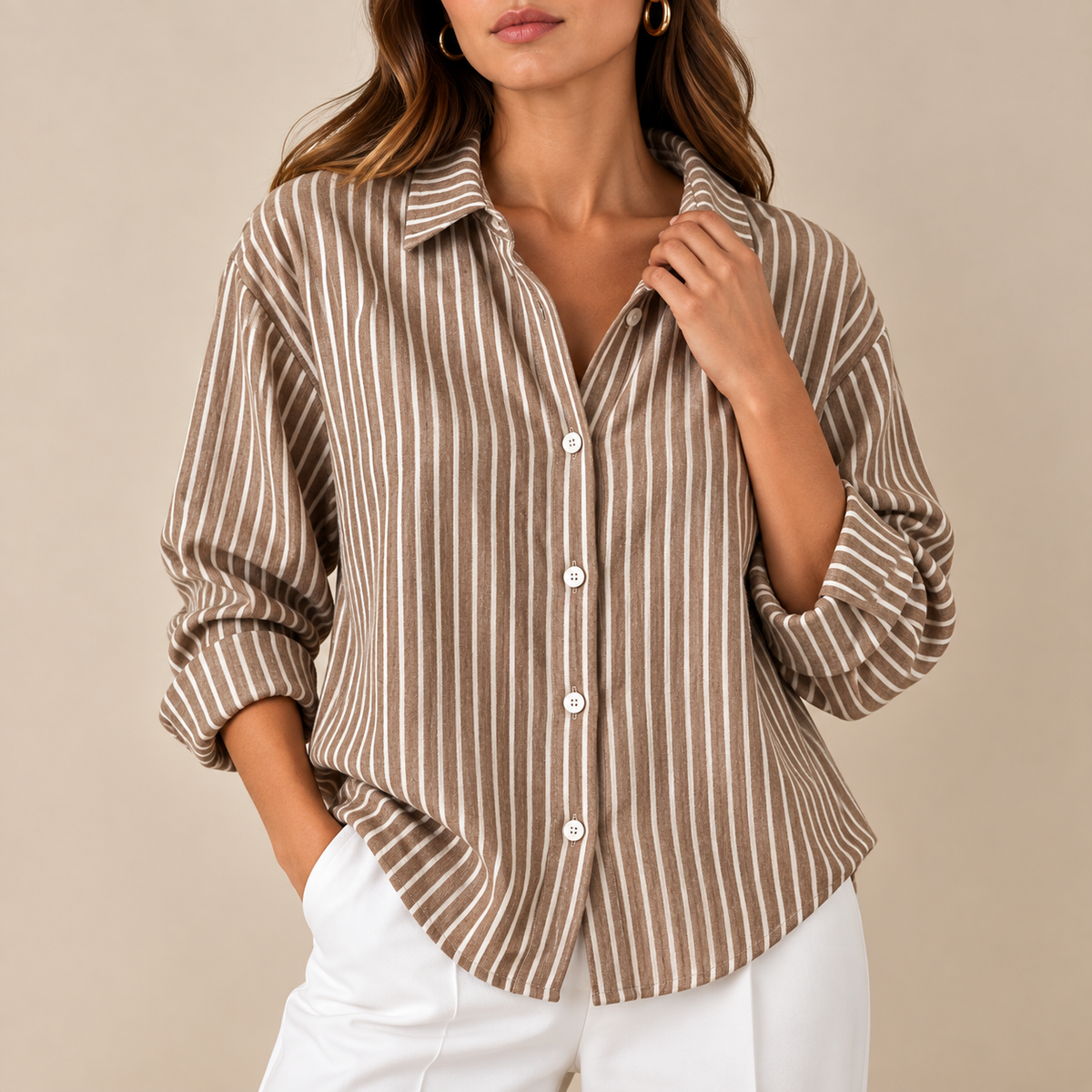 Ángela | Camisa de rayas de corte relajado