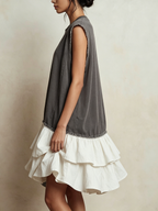 Vestido mini bicolor con volantes Marisa, vista 7