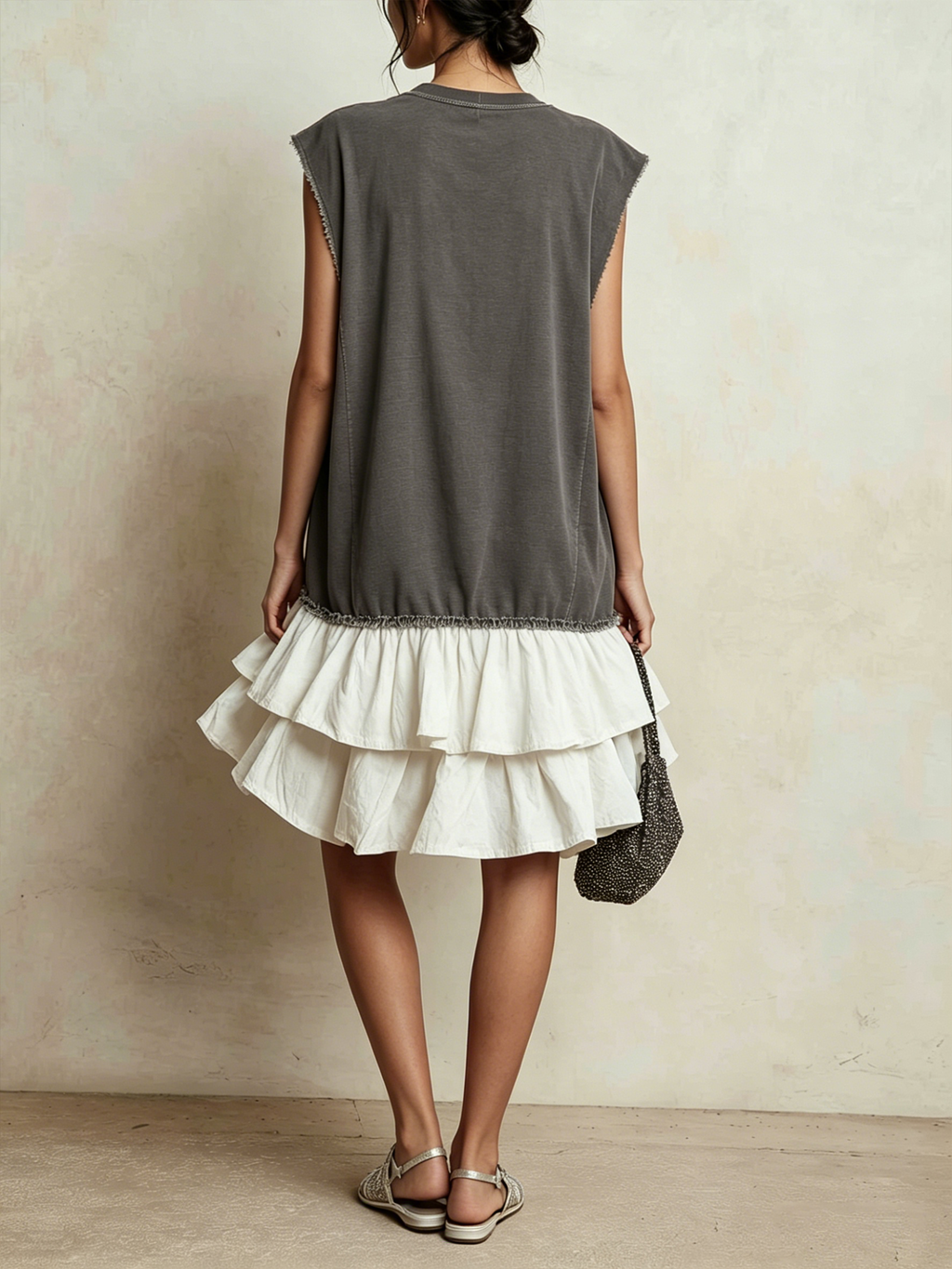 Vestido mini bicolor con volantes Marisa, vista 6