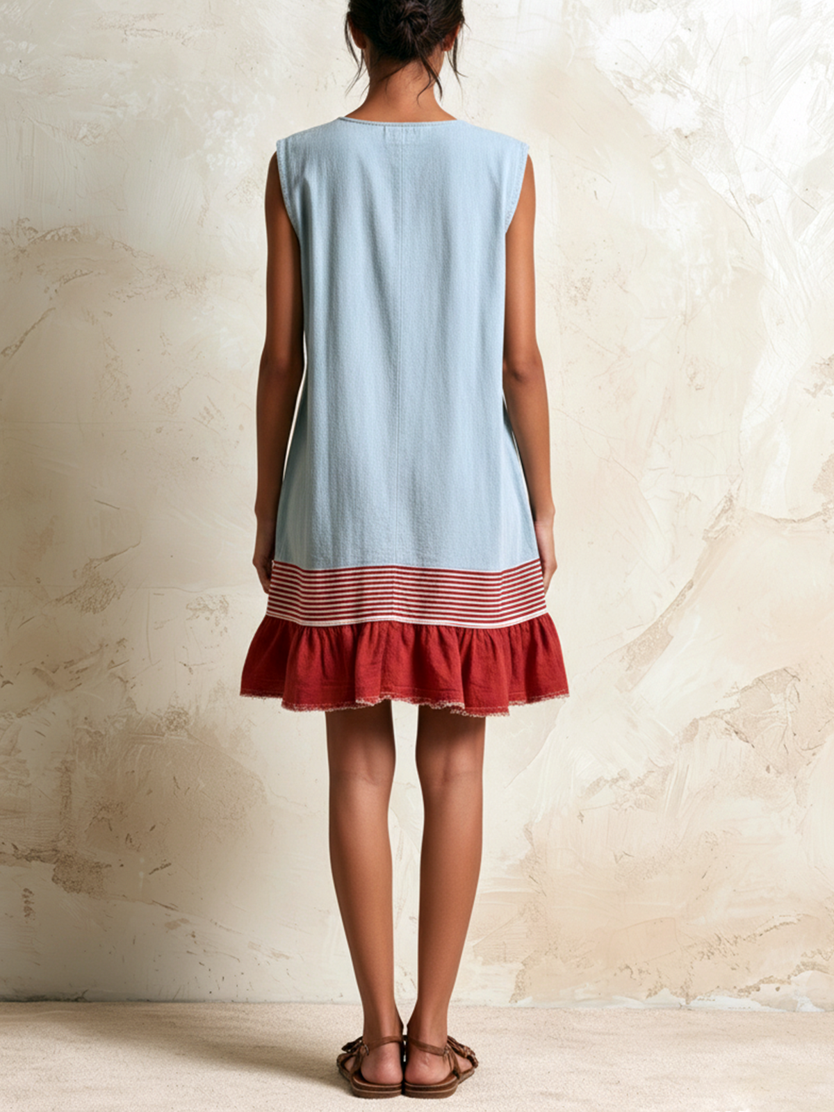 Vestido mini tipo túnica con franja a rayas Nerea, vista 5