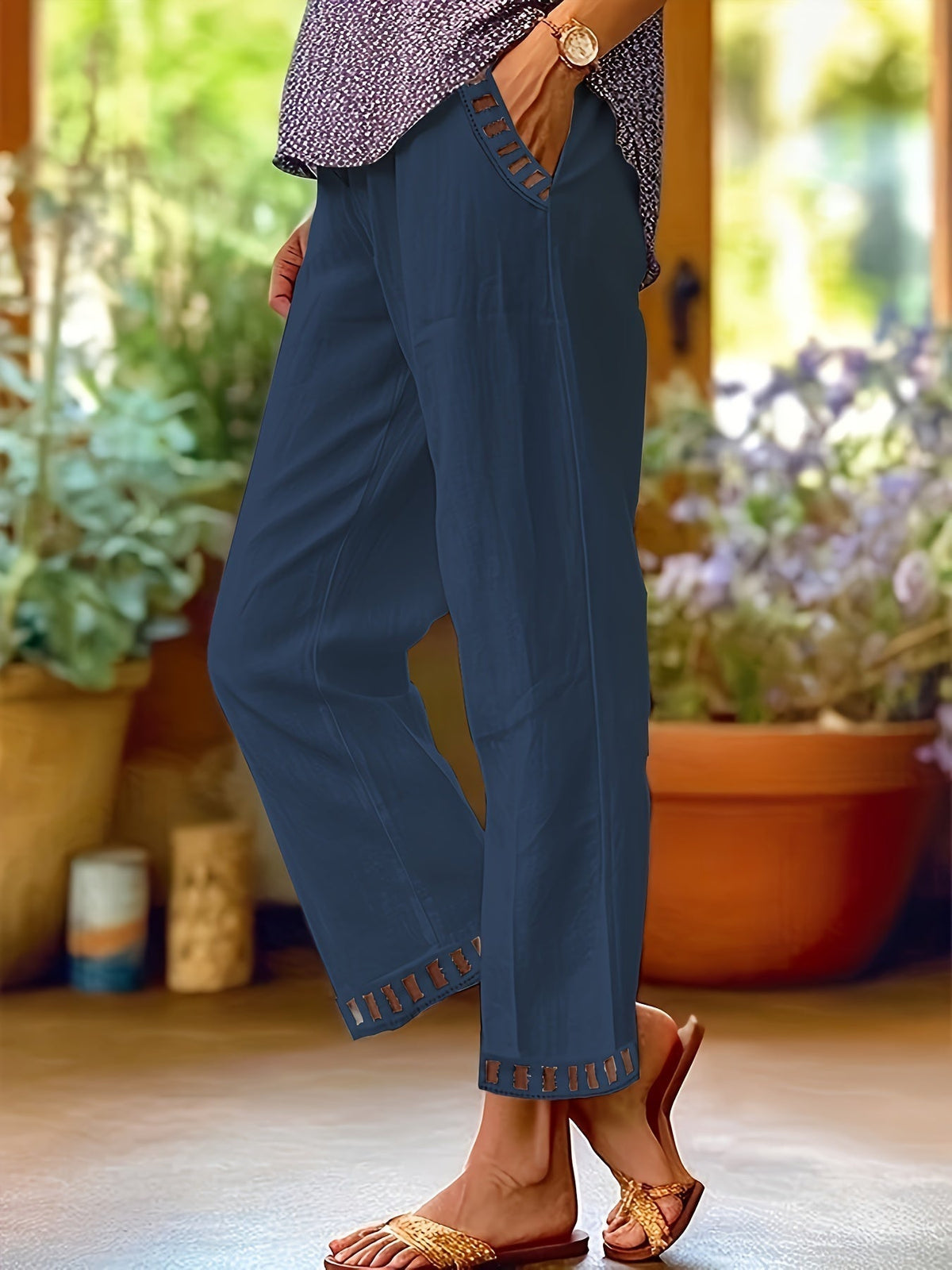 Pantalón fluido cropped de Valentina Montier, vista complementaria