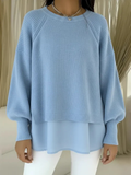 Susana | Jersey efecto dos piezas, color Azul, vista del producto, vista principal
