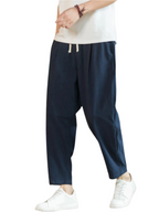 Diego | Pantalón relajado de pierna cónica en Azul marino, vista complementaria