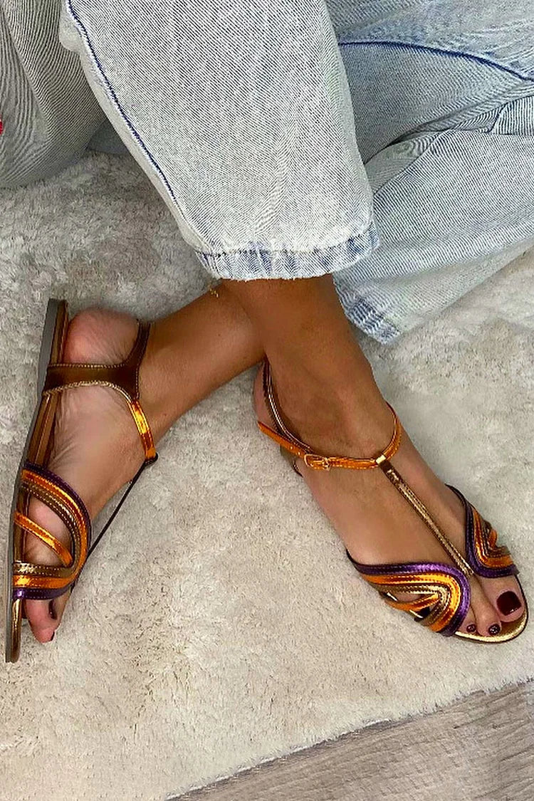 Sandalias planas multicolor de Valentina Montier, vista alternativa