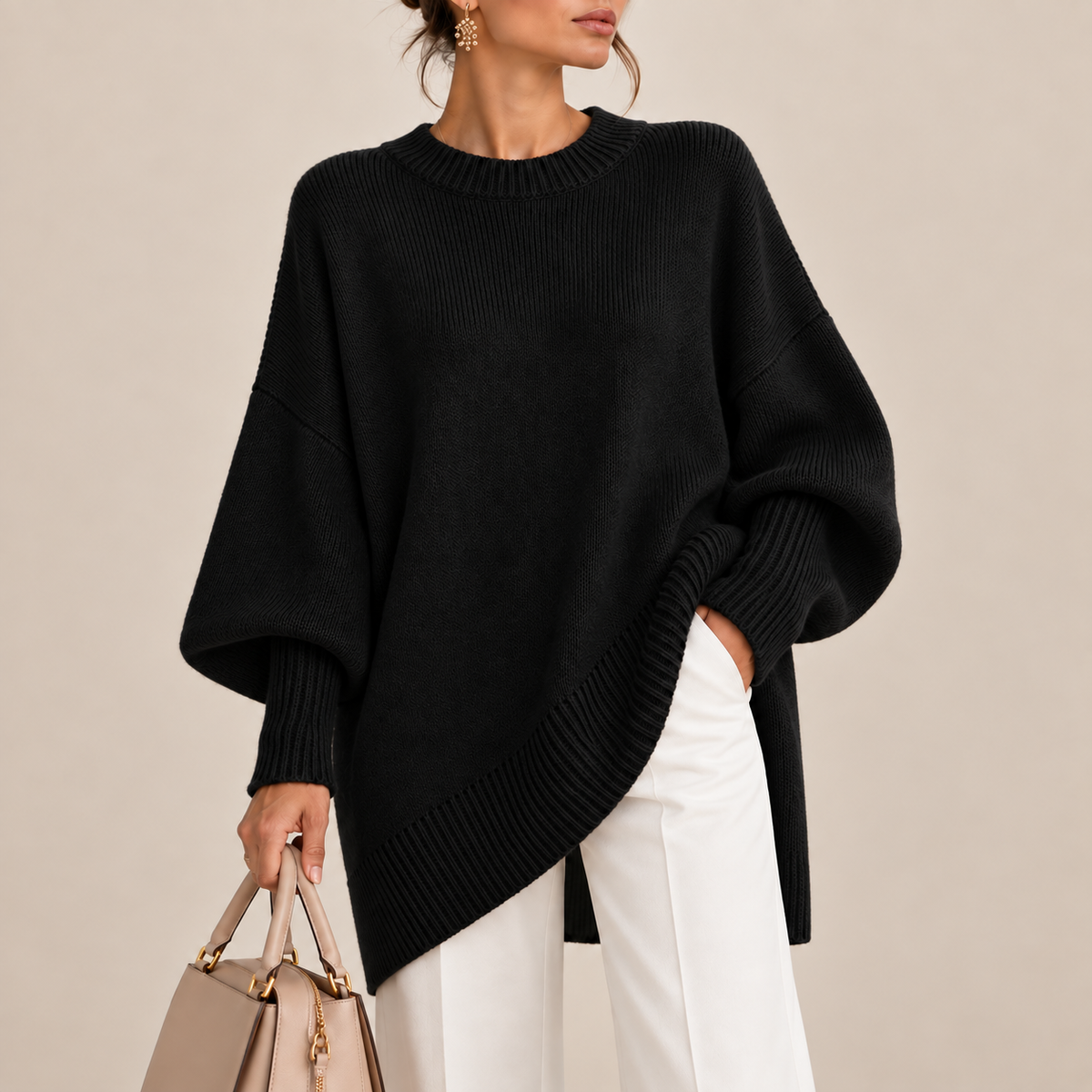 Margarita | Jersey poncho de corte oversize