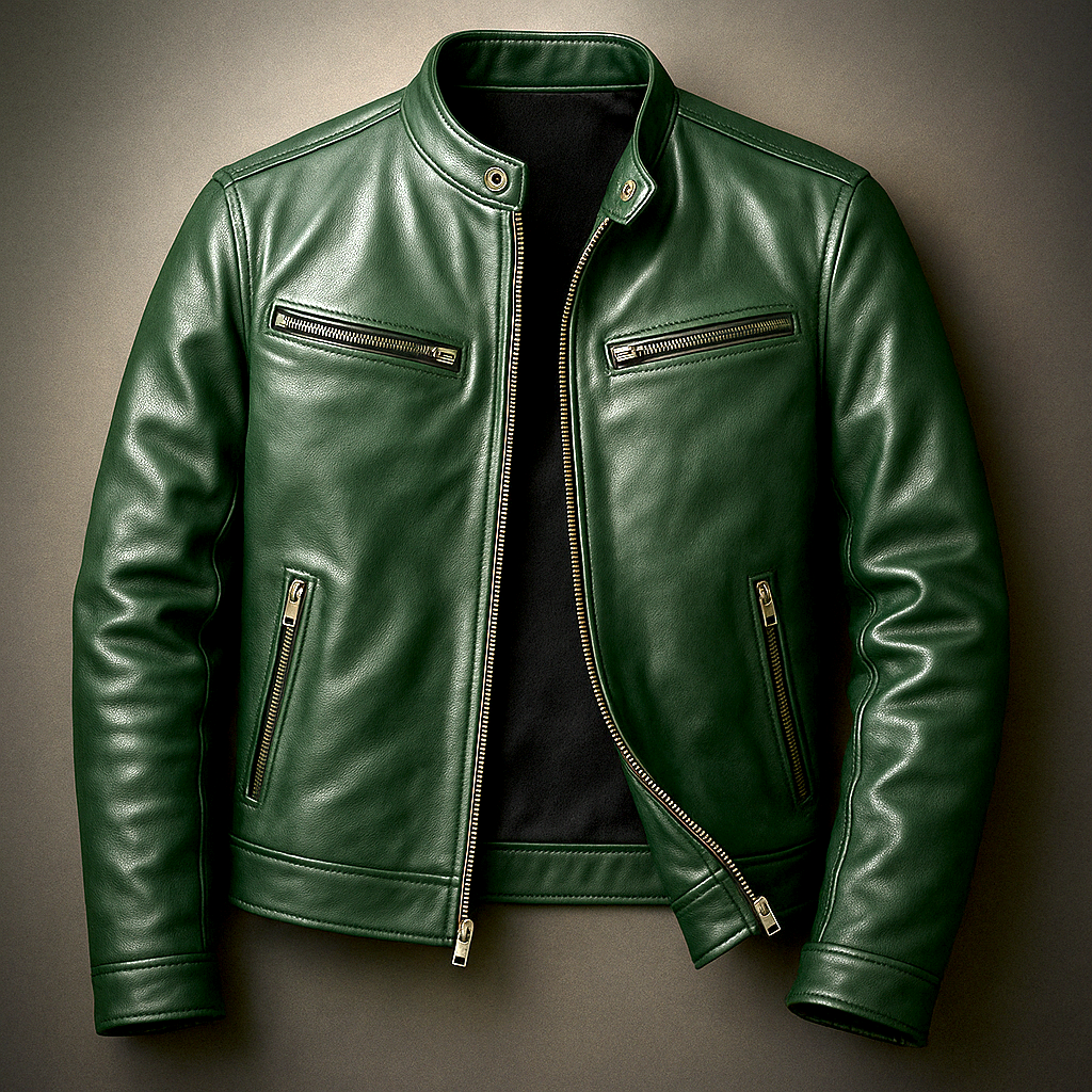 Gonzalo | Cazadora efecto piel vintage, color Verde, vista del producto