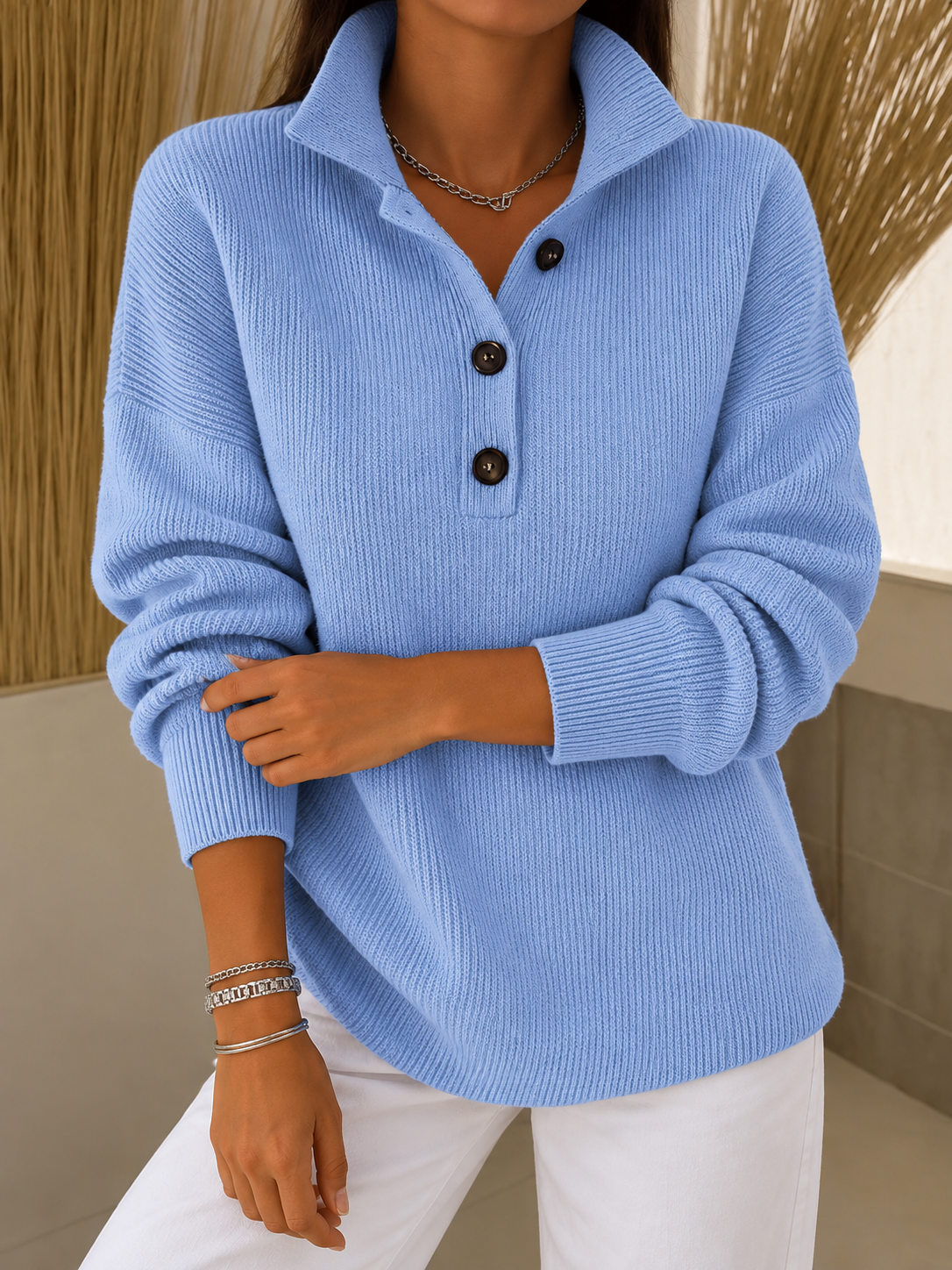 Jersey polo con cuello alto Gracia, vista alternativa