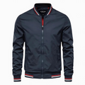 Javier | Cazadora bomber urbana con ribetes, color Azul, vista del producto, vista principal