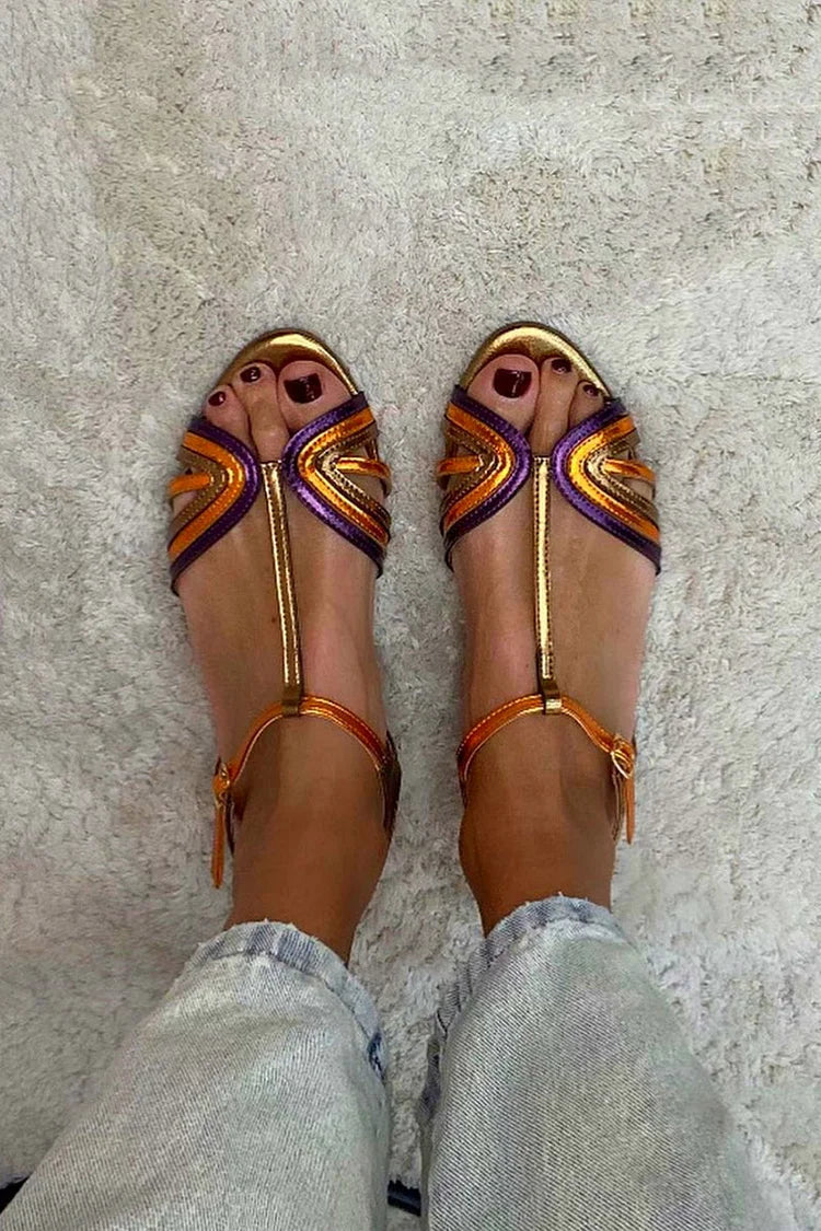 Sandalias planas multicolor de Valentina Montier, vista complementaria