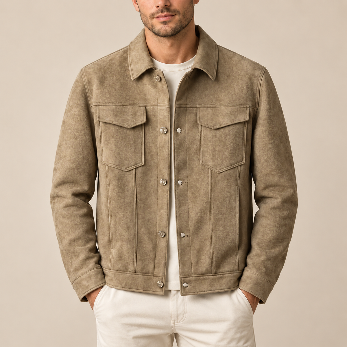 Sobrecamisa de efecto ante con bolsillos Vicente, vista principal
