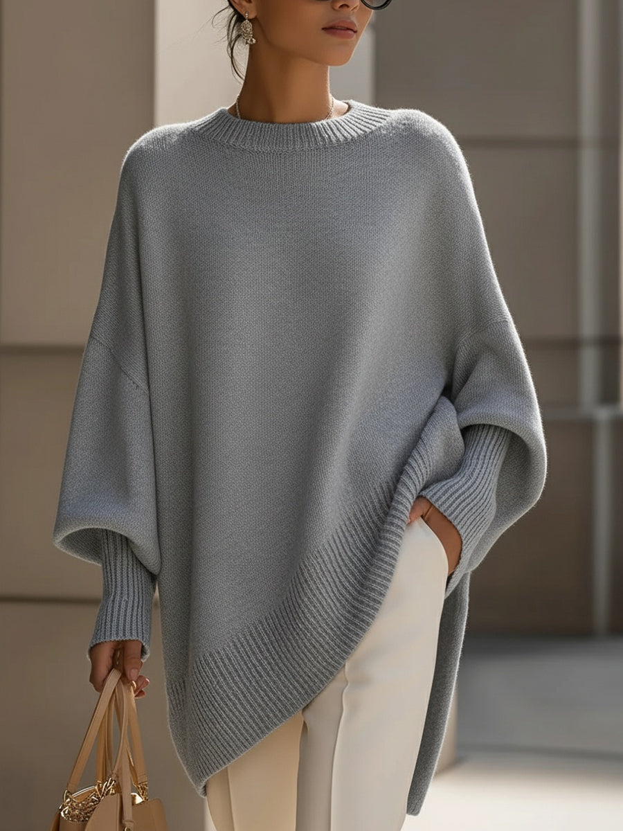 Margarita | Jersey poncho de corte oversize, color Rosa, vista del producto, detalle del diseño