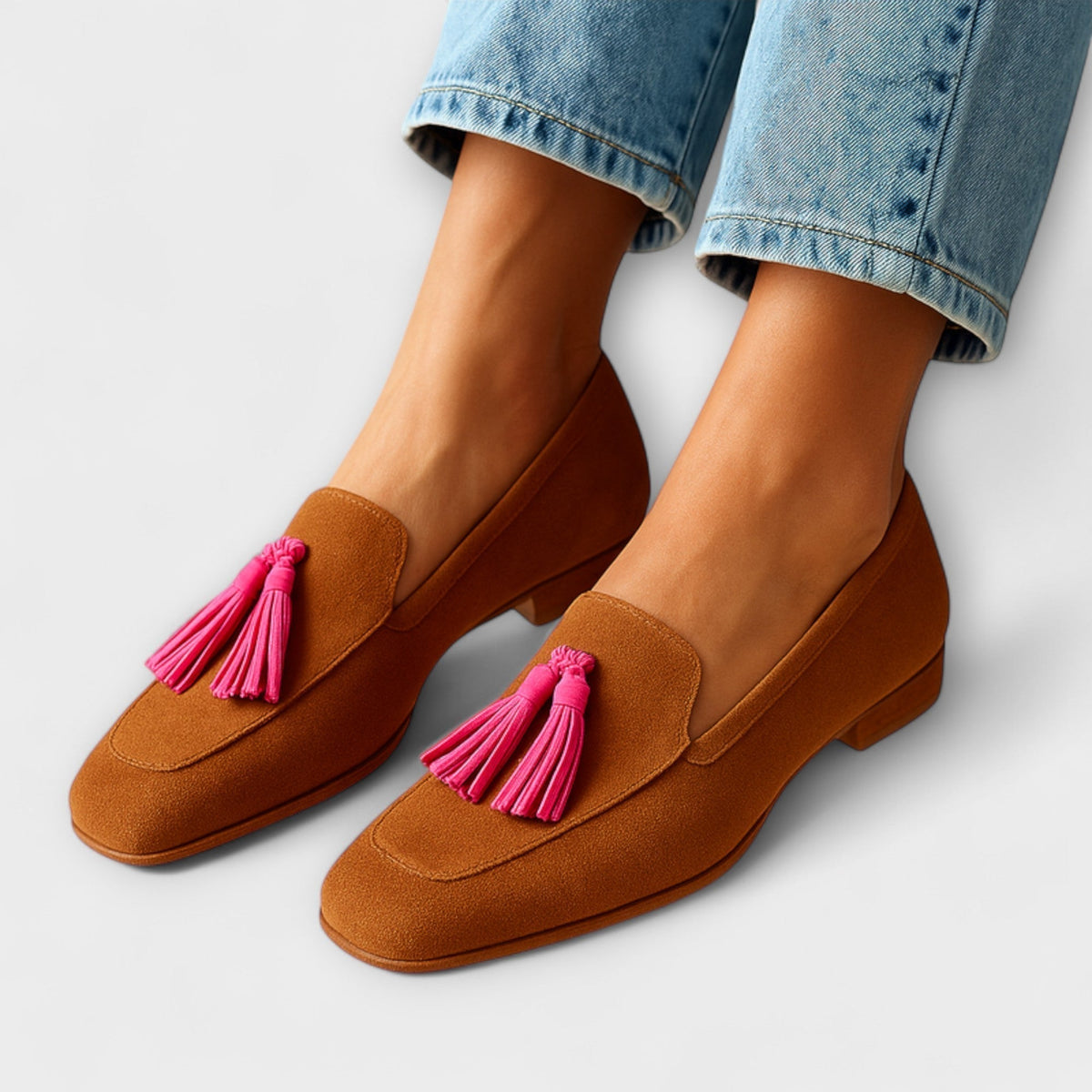 Rosa | Mocasines con borlas