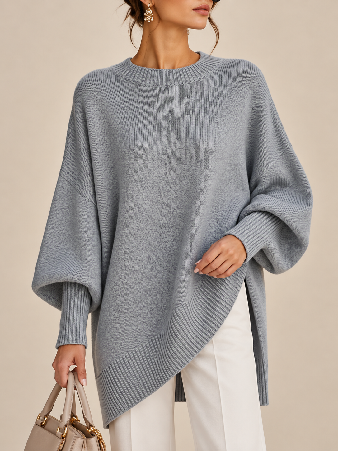 Margarita | Jersey poncho de corte oversize