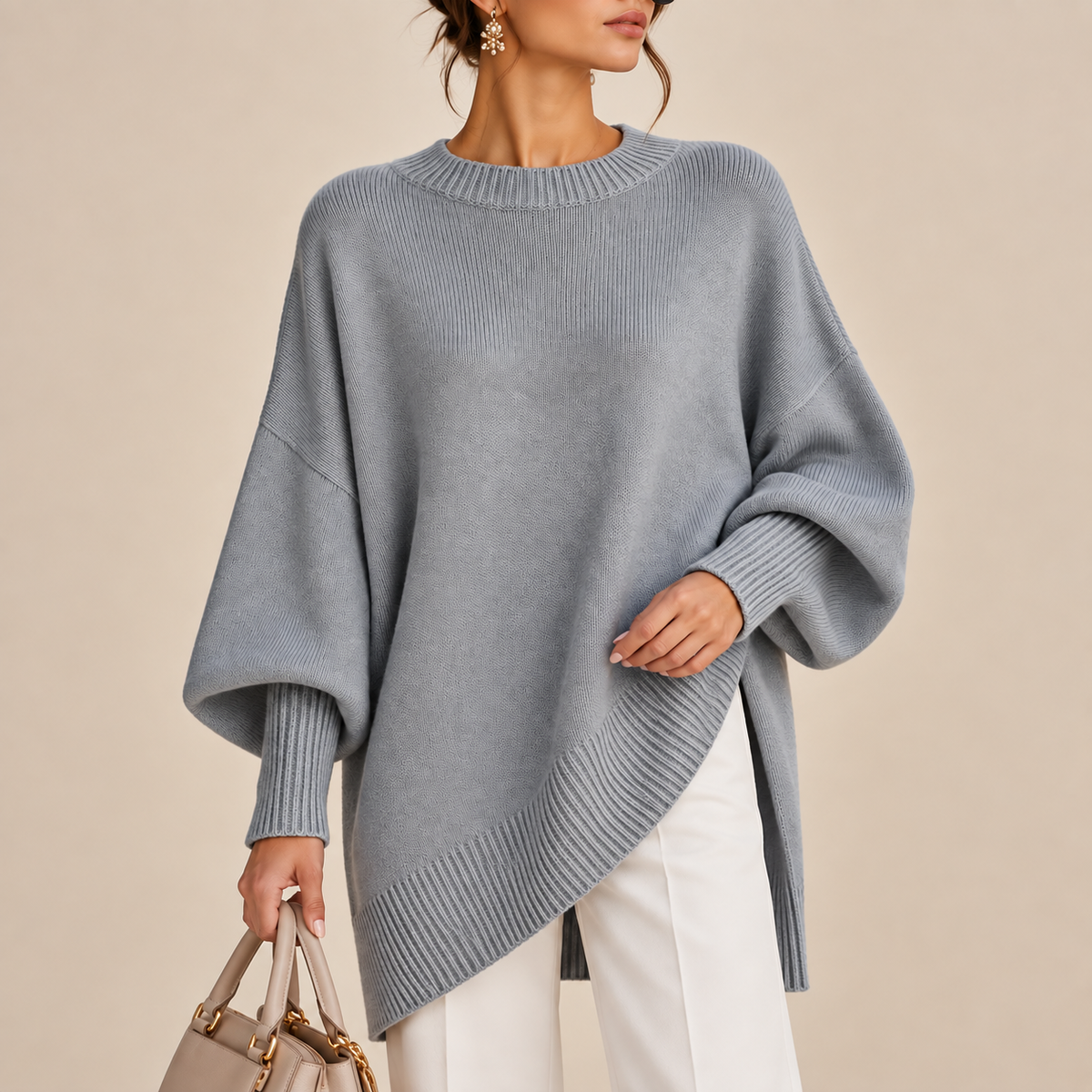 Margarita | Jersey poncho de corte oversize