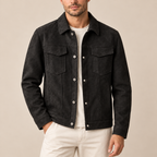 Sobrecamisa de efecto ante con bolsillos Vicente, detalle del diseño