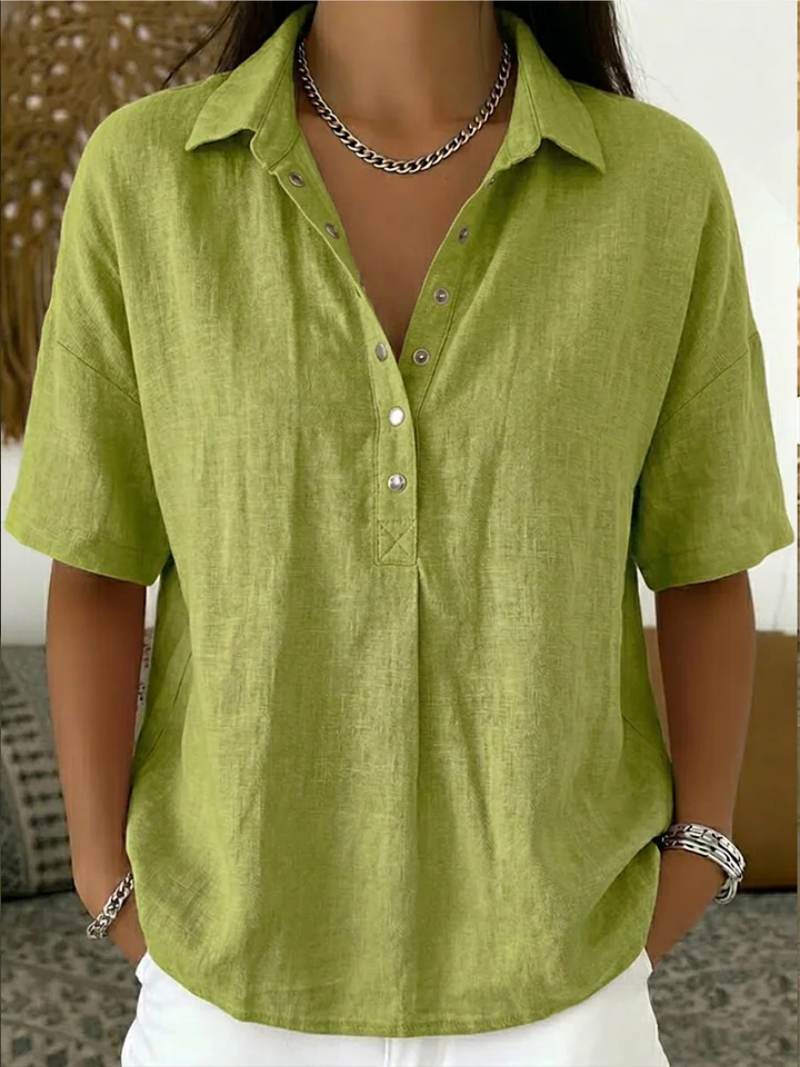 Camisa casual abotonada de Valentina Montier, detalle del diseño