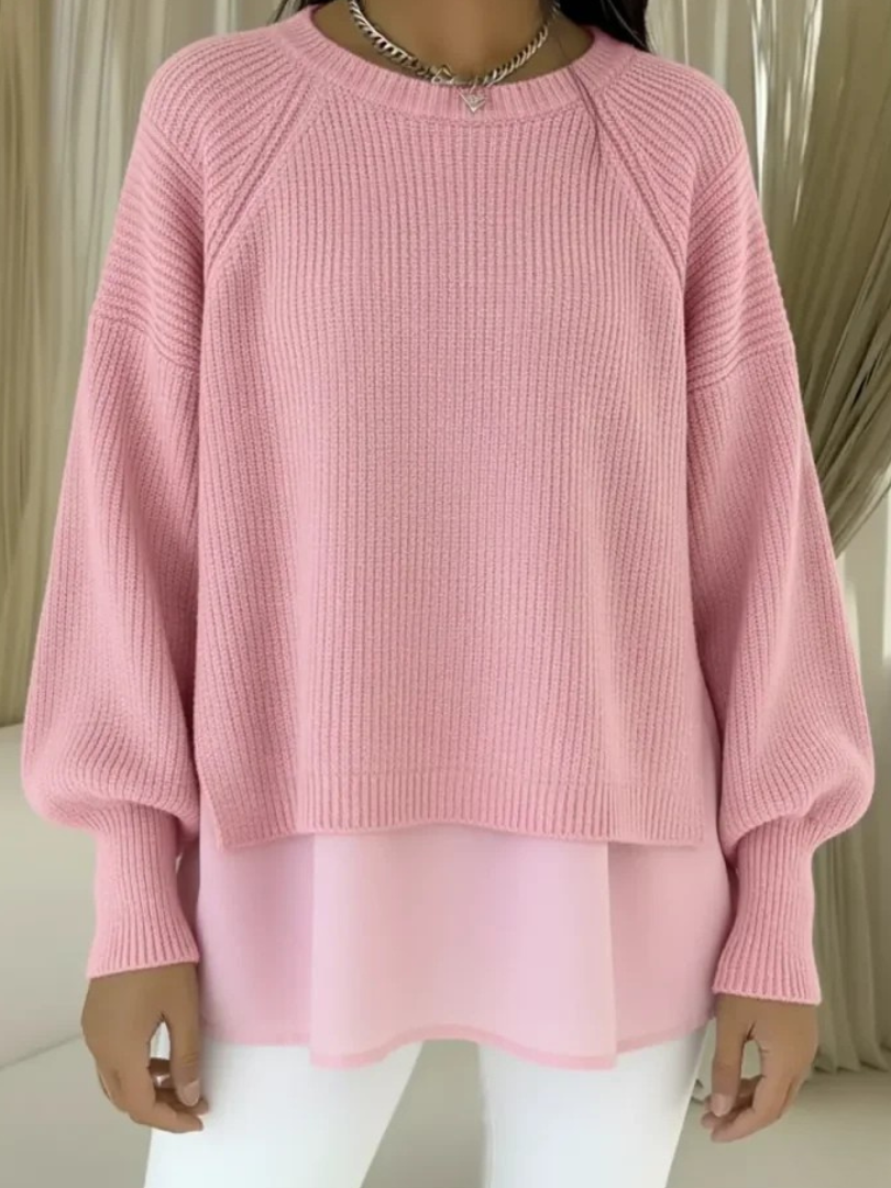 Susana | Jersey efecto dos piezas, color Rosa, vista del producto, vista alternativa
