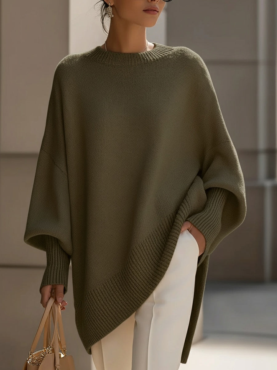 Margarita | Jersey poncho de corte oversize, color Azul marino, vista del producto, vista principal