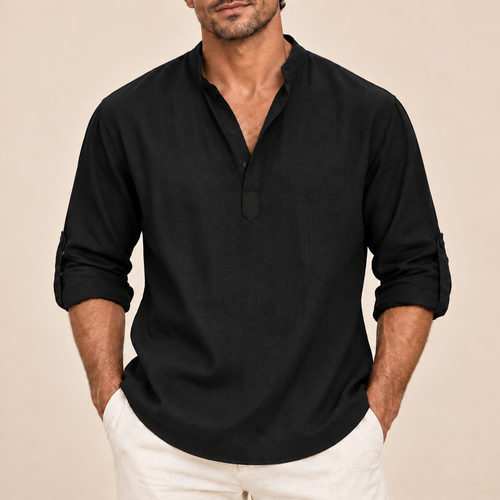 Camisa de cuello abierto Alberto, vista complementaria