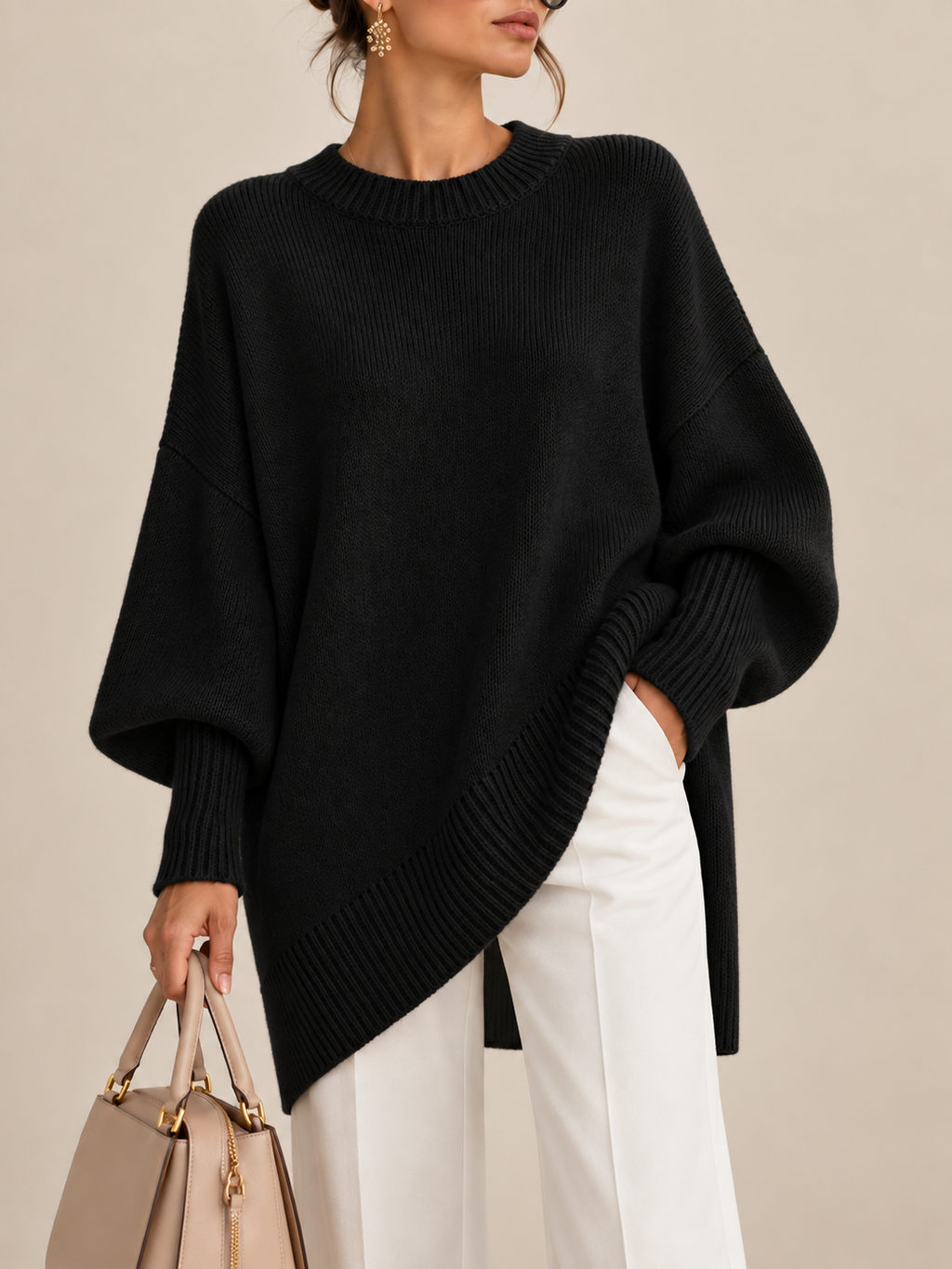 Margarita | Jersey poncho de corte oversize