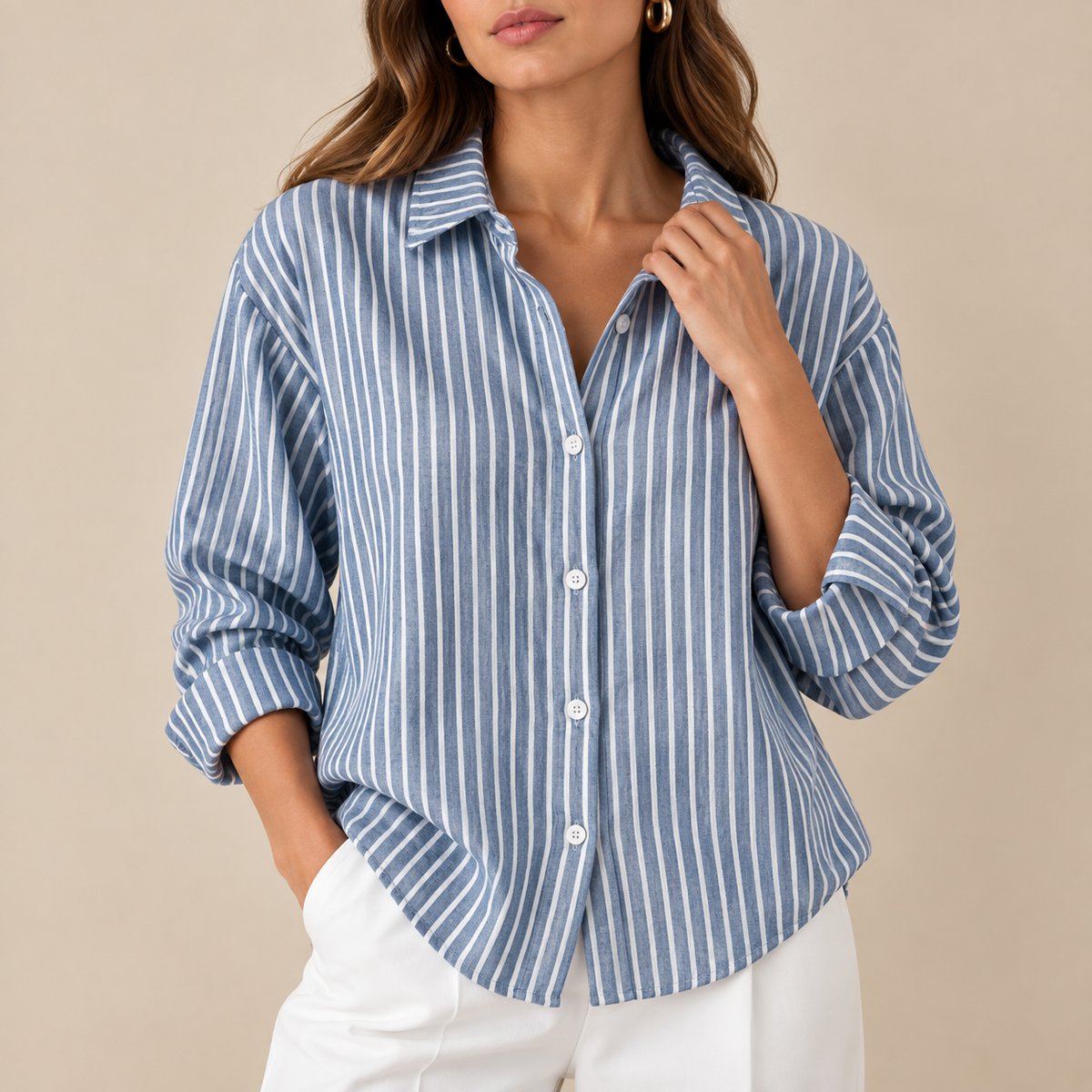 Ángela | Camisa de rayas de corte relajado
