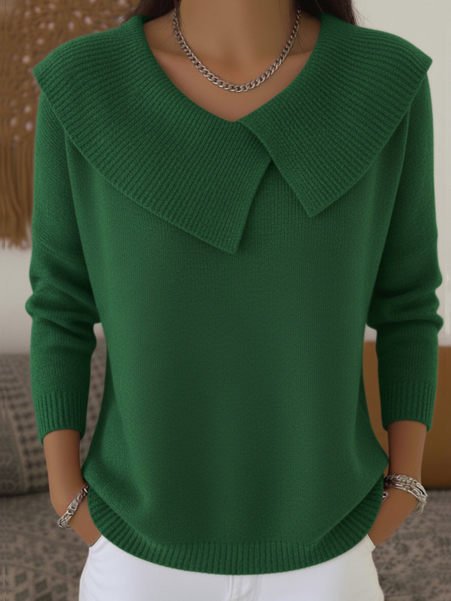 Paloma | Jersey de cuello marinero, color Verde, vista del producto, detalle del diseño