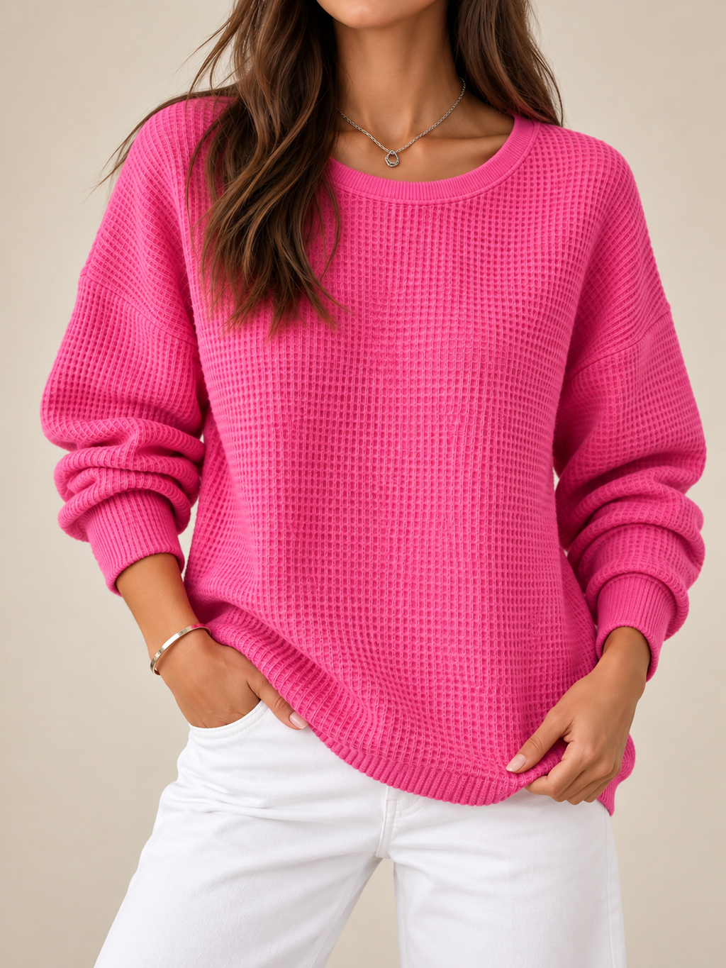 Jersey texturizado de corte amplio Leticia, vista frontal, imagen 12