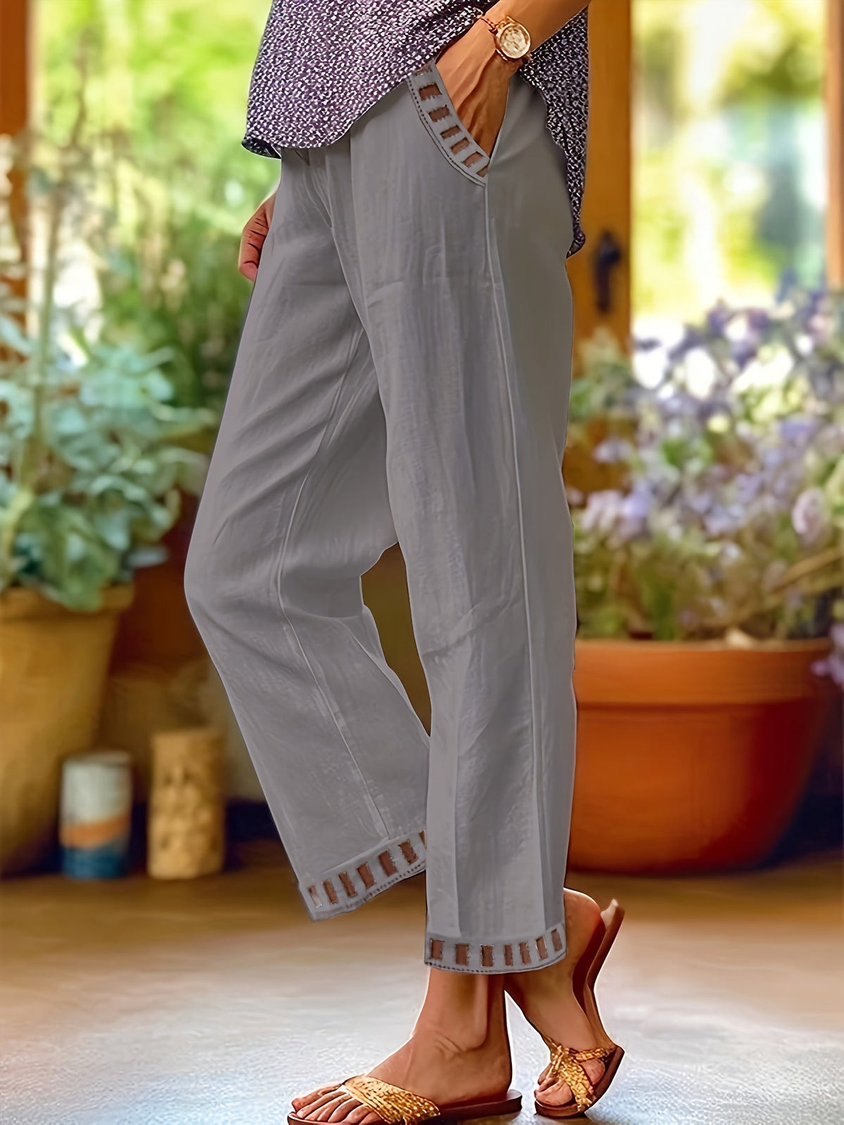 Pantalón fluido cropped de Valentina Montier, vista principal