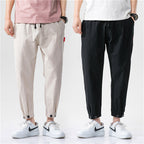 Darío, Pantalón de algodón con bajo ajustable, colores caqui y negro, vista frontal