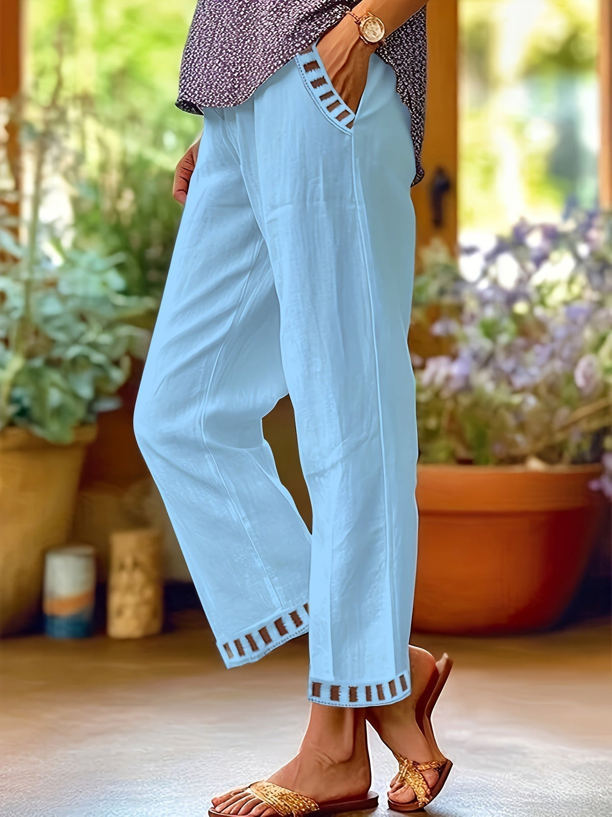 Pantalón fluido cropped de Valentina Montier, vista complementaria