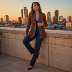 Marcela | Abrigo de punto y denim