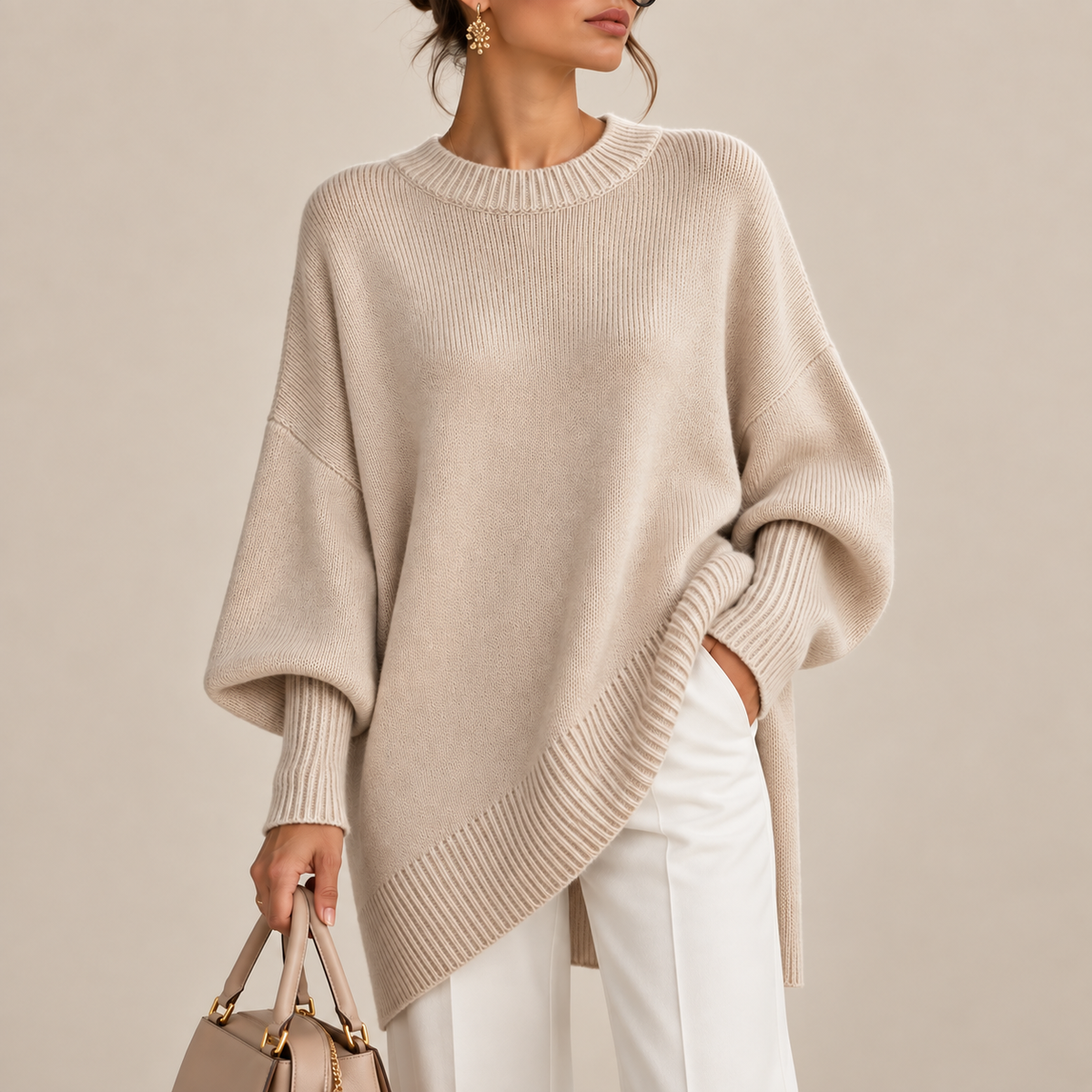 Margarita | Jersey poncho de corte oversize