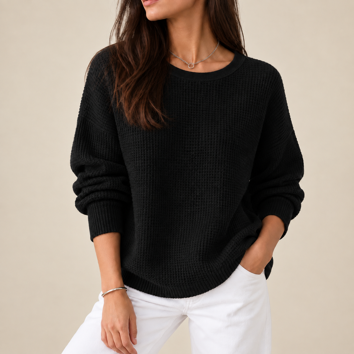 Jersey texturizado de corte amplio Leticia, vista alternativa