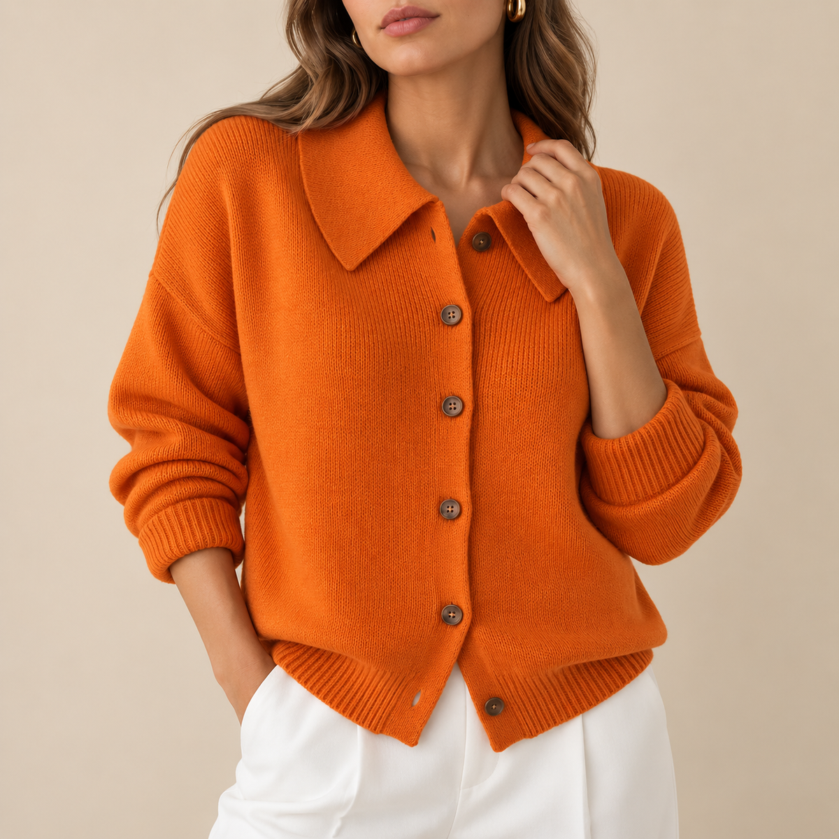 Cayetana | Cárdigan con cuello camisero amplio