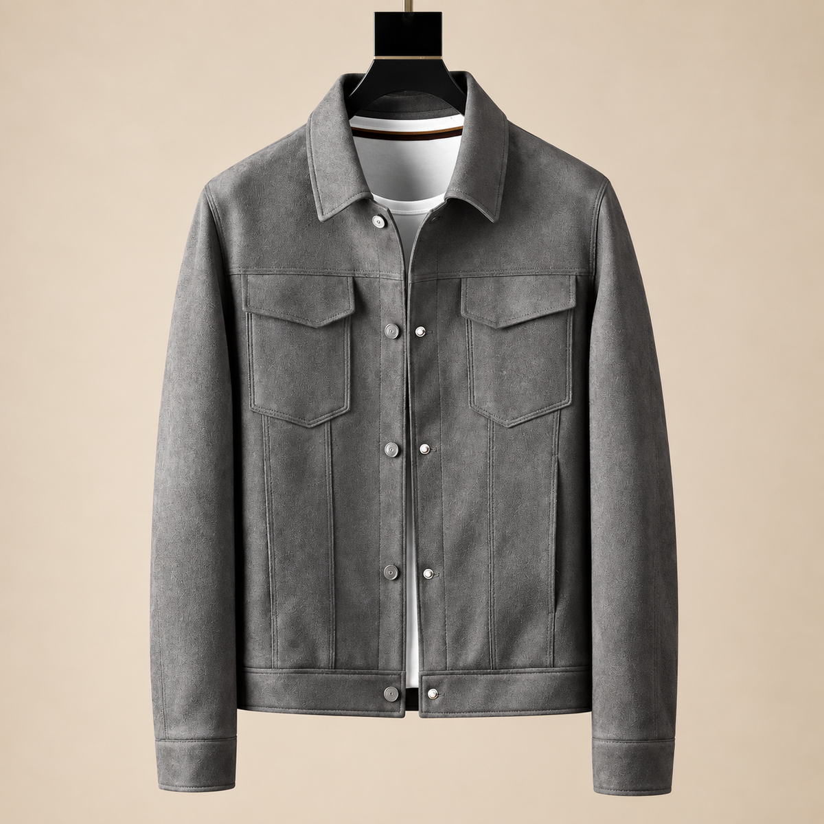 Sobrecamisa de efecto ante con bolsillos Vicente, vista complementaria