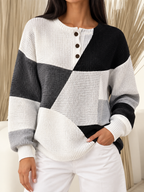 Jersey Henley de bloques gráficos Maribel, detalle del diseño