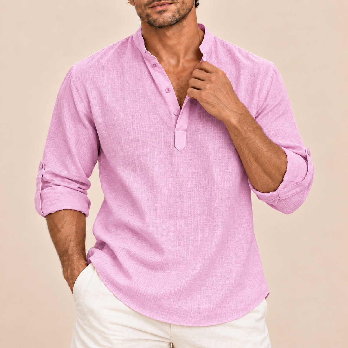 Camisa de cuello abierto Alberto, vista alternativa