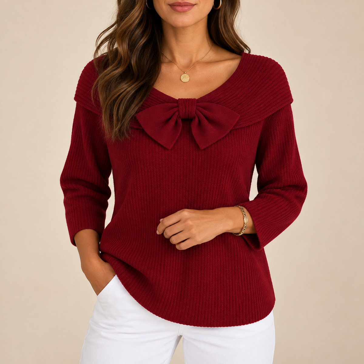 Mónica | Jersey con cuello marinero y lazo