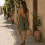 Vestido fluido de tirantes Estrella, detalle del diseño