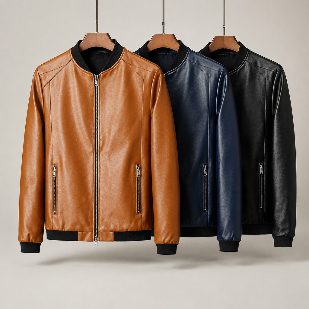 Guillermo | Cazadora bomber de piel lisa, vista complementaria o detalle del producto 1, detalle del diseño