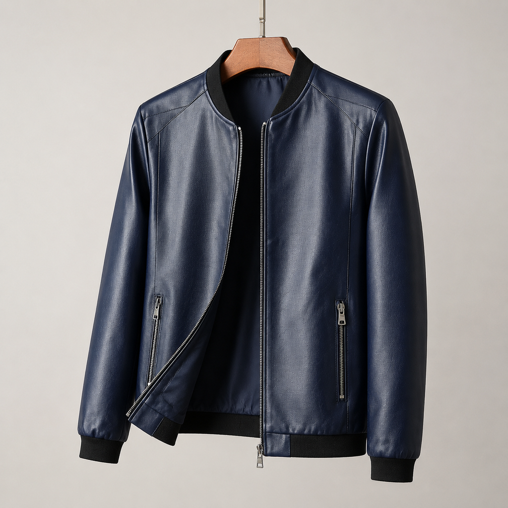 Guillermo | Cazadora bomber de piel lisa, vista complementaria o detalle del producto 3, vista principal
