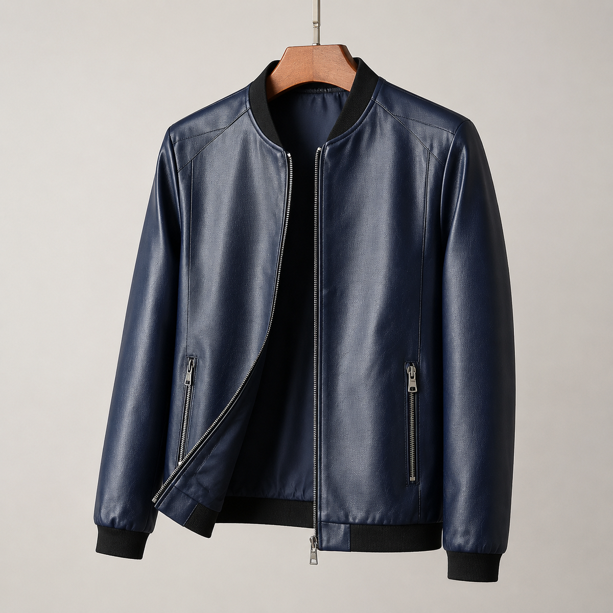 Guillermo | Cazadora bomber de piel lisa, vista complementaria o detalle del producto 3, vista principal