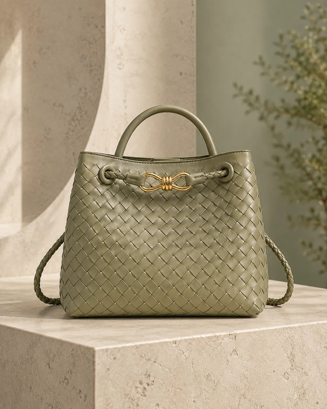 Naroa | Bolso trenzado con asa superior y nudo