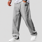 Samuel, Pantalón de lino de pernera ancha, color gris, vista frontal, vista principal