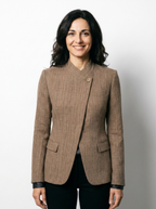Martina | Blazer asimétrico de cuadros en XS, vista principal